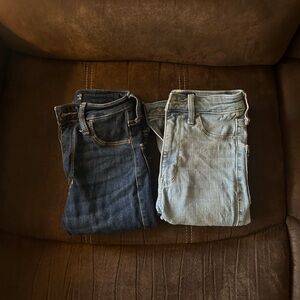 Two Pairs of Hollister Skinny Jeans - Dark Blue & Light Blue